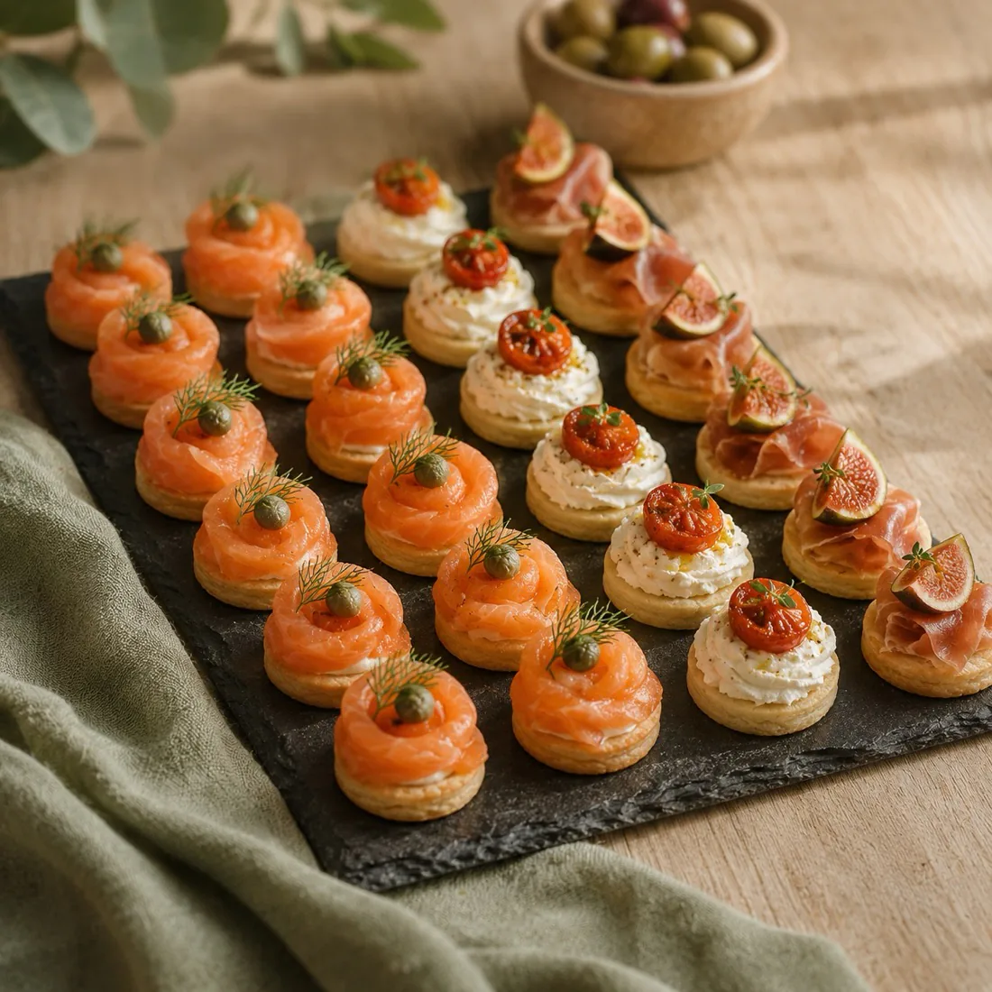 Tray of assorted canapés